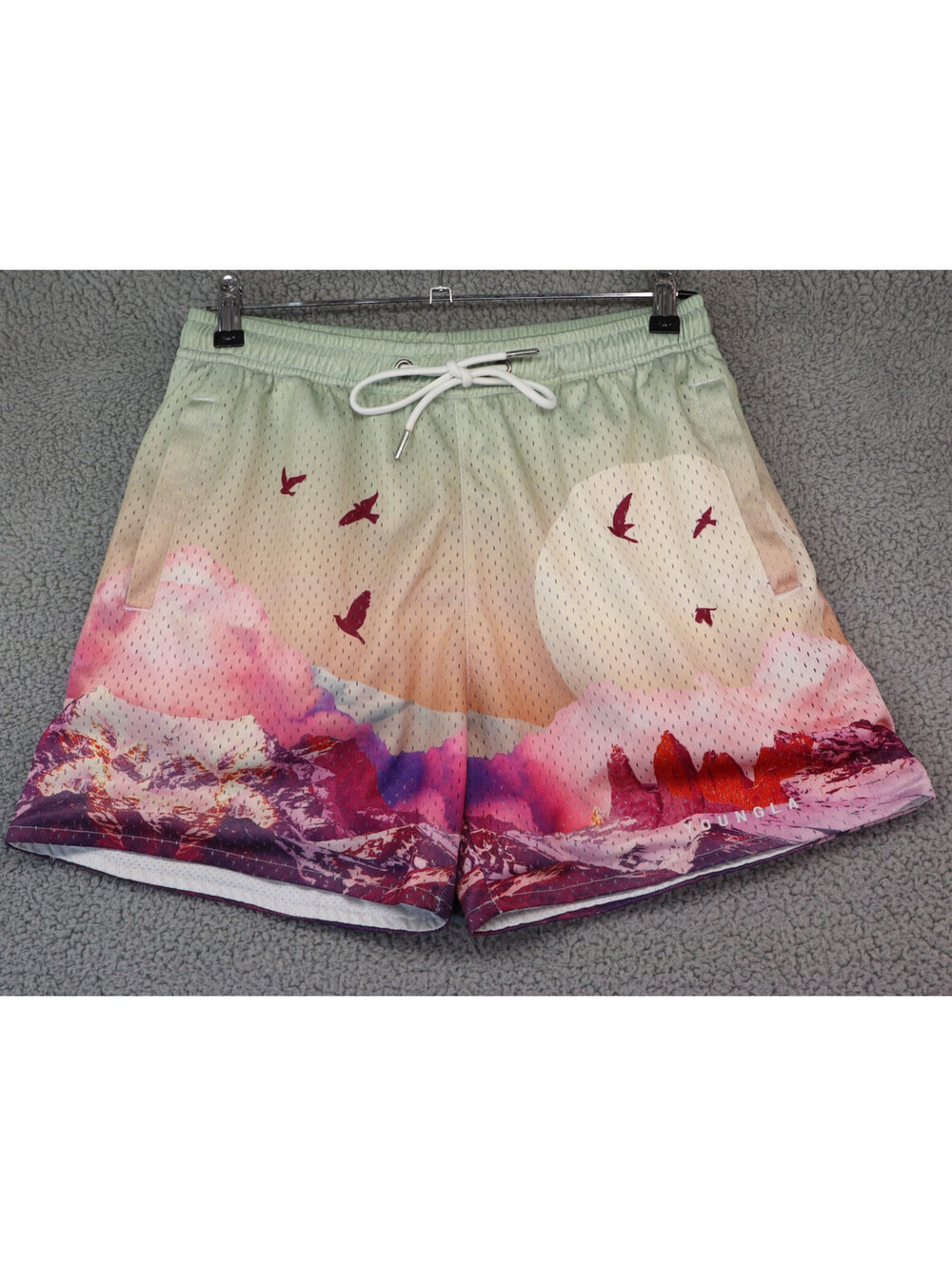 YoungLA 141 Block Party Rising Sun Mesh Gym Shorts Men Small